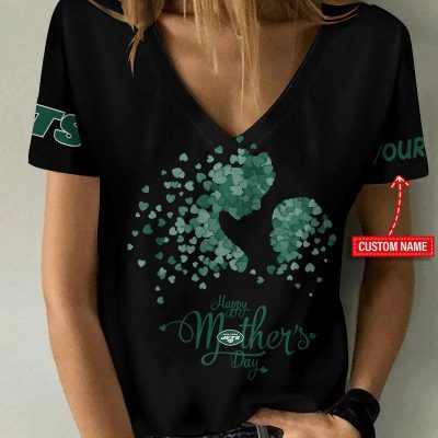 New York Jets Happy Mother's Day Summer Women V-neck T-shirt  VNT1362