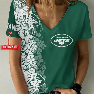 New York Jets Personalized V-neck Women T-shirt VNT1371