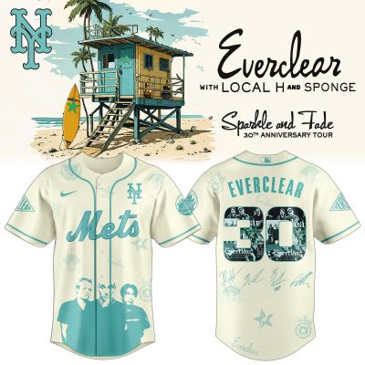 New York Mets MLB x Everclear 30th Anniversary Tour Personalized Baseball Jersey For Fans
