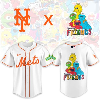 New York Mets MLB x Sesame Street Night Personalized Baseball Jersey For Fans