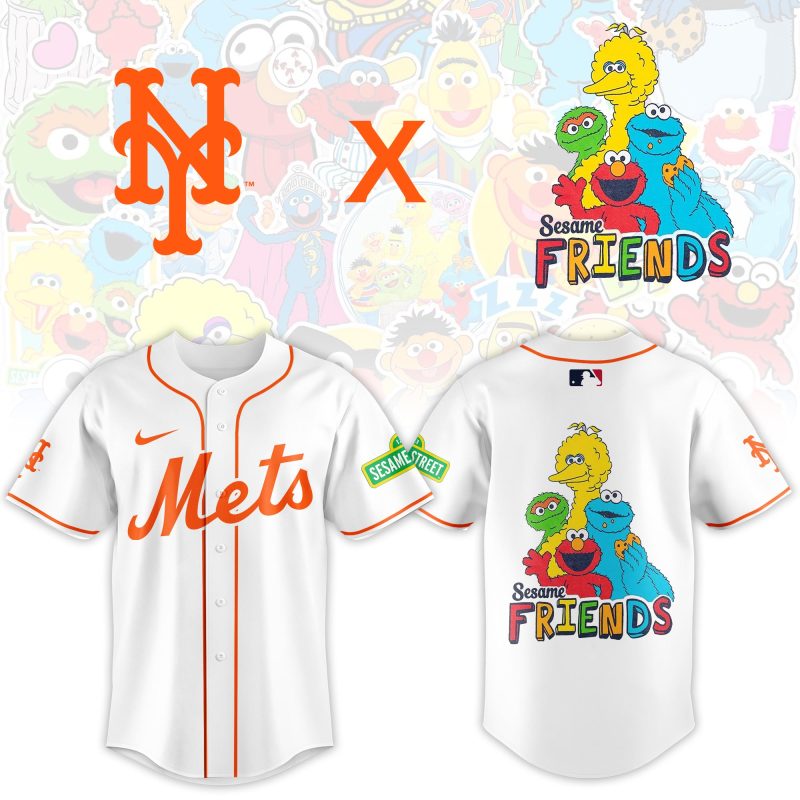 New York Mets MLB x Sesame Street Night Personalized Baseball Jersey For Fans