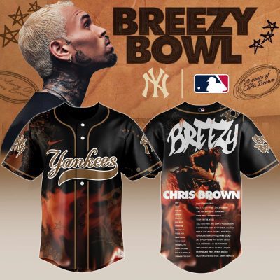 New York Yankees MLB x Chris Brown Breezy Bowl XX Stadium World Tour Personalized Baseball Jersey For Fans