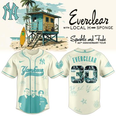 New York Yankees MLB x Everclear 30th Anniversary Tour Personalized Baseball Jersey For Fans