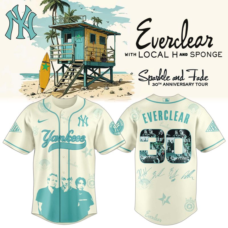 New York Yankees MLB x Everclear 30th Anniversary Tour Personalized Baseball Jersey For Fans