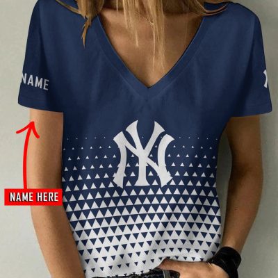 New York Yankees Personalized V-neck Women T-shirt  VNT1387