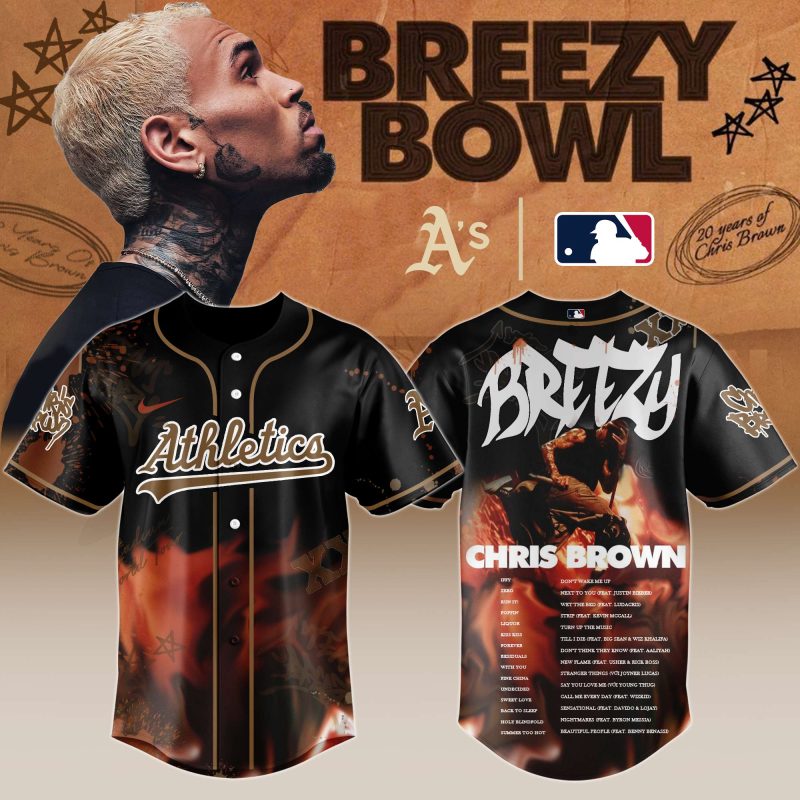 Oakland Athletics MLB x Chris Brown Breezy Bowl XX Stadium World Tour Personalized Baseball Jersey For Fans