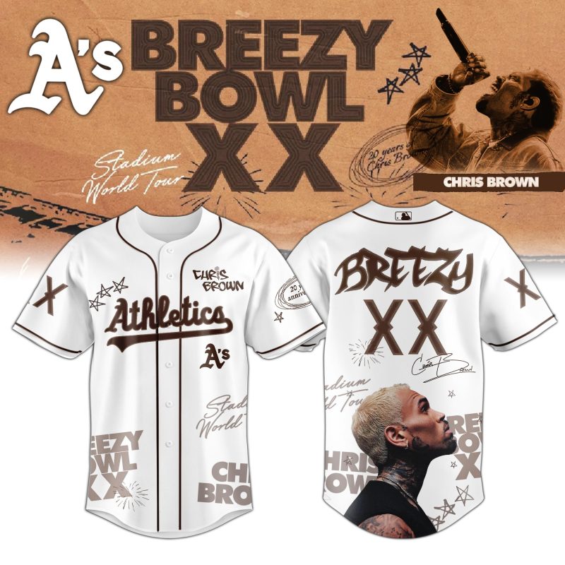 Oakland Athletics MLB x Chris Brown Breezy Bowl XX Stadium World Tour Personalized Baseball Jersey For Fans