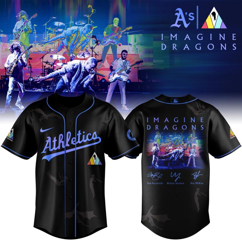 Oakland Athletics MLB x Imagine Dragons 17th Anniversary Tour Personalized Baseball Jersey For Fans