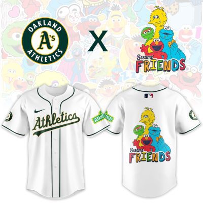 Oakland Athletics MLB x Sesame Street Night Personalized Baseball Jersey For Fans