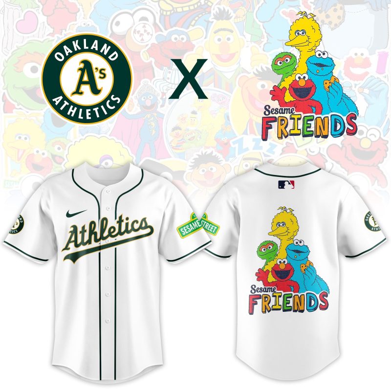 Oakland Athletics MLB x Sesame Street Night Personalized Baseball Jersey For Fans