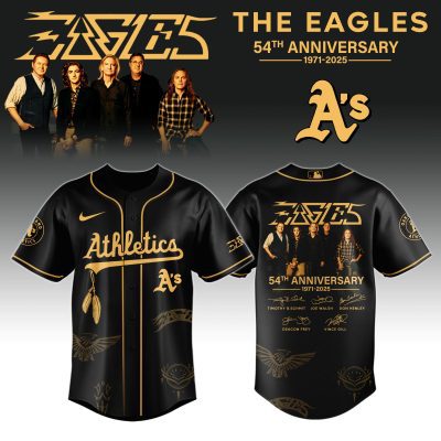 Oakland Athletics MLB x The Eagles 54th Anniversary Tour Personalized Baseball Jersey For Fans