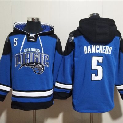 Orlando Magic #5 Paolo Banchero Blue Ageless Lace-Up Pullover Hoodie