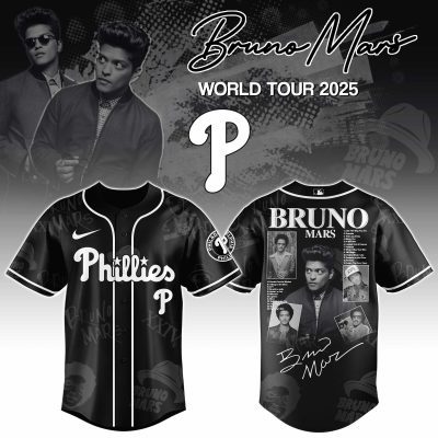 Philadelphia Phillies MLB x Bruno Mars at Park MGM Personalized Baseball Jersey For Fans
