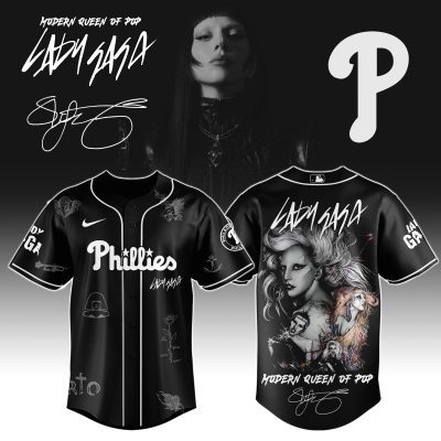 Philadelphia Phillies MLB x Lady Gaga The Mayhem Ball Tour Personalized Baseball Jersey For Fans