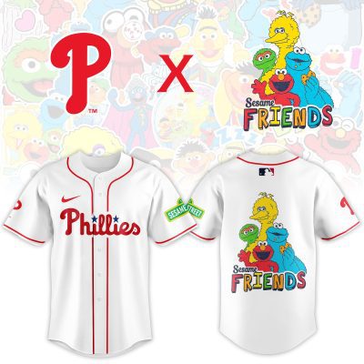 Philadelphia Phillies MLB x Sesame Street Night Personalized Baseball Jersey For Fans
