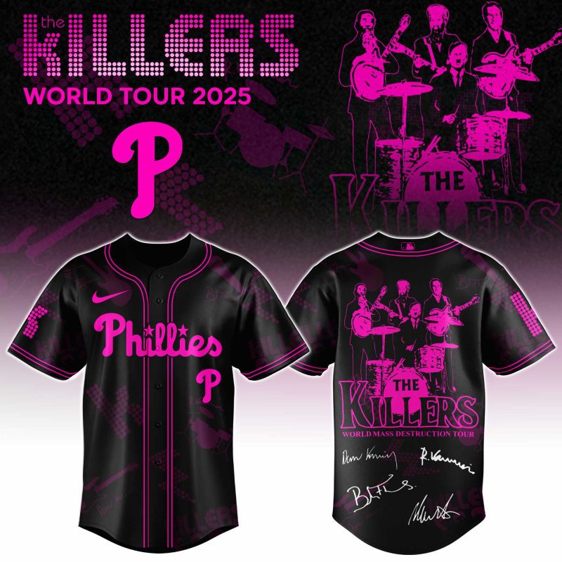 Philadelphia Phillies MLB x The Killers 24th Anniversary Tour Personalized Baseball Jersey For Fans