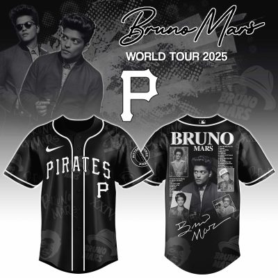 Pittsburgh Pirates MLB x Bruno Mars at Park MGM Personalized Baseball Jersey For Fans