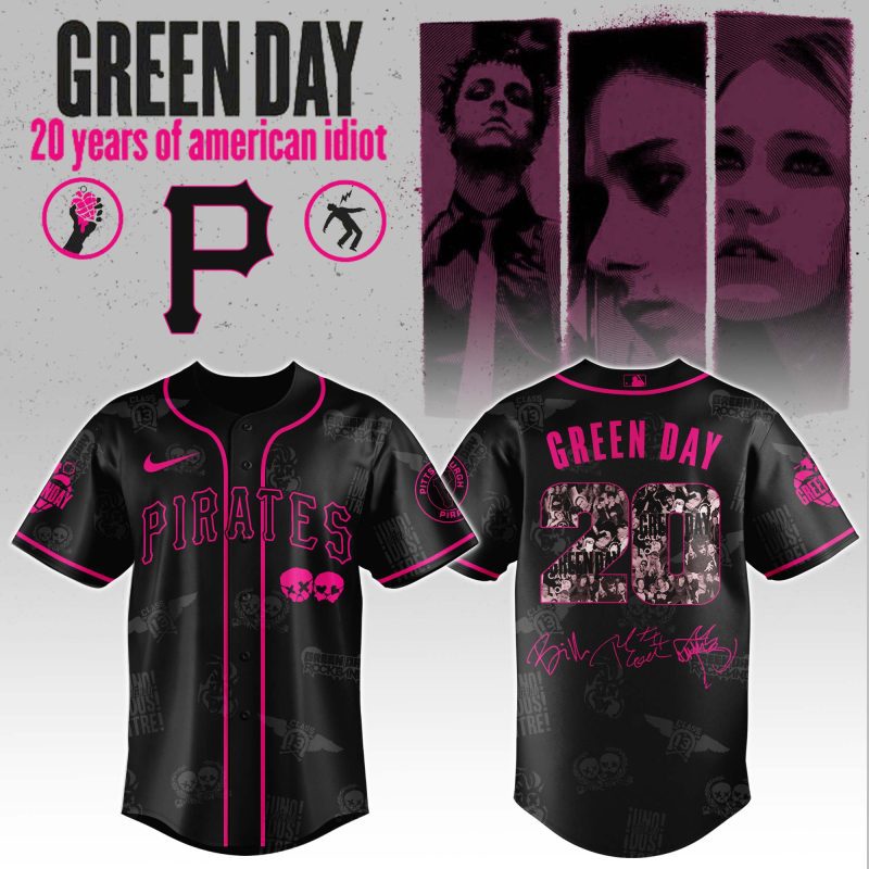 Pittsburgh Pirates MLB x Green Day 20th Anniversary Tour Personalized Baseball Jersey For Fans