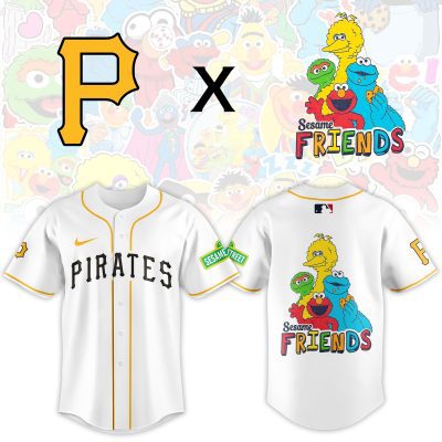 Pittsburgh Pirates MLB x Sesame Street Night Personalized Baseball Jersey For Fans