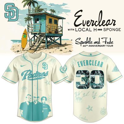 San Diego Padres MLB x Everclear 30th Anniversary Tour Personalized Baseball Jersey For Fans