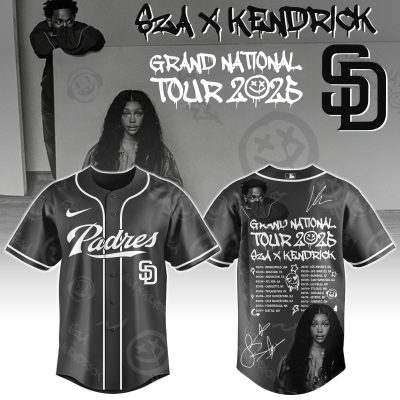 San Diego Padres MLB x Kendrick Lamar x SZA Grand National Tour Personalized Baseball Jersey For Fans