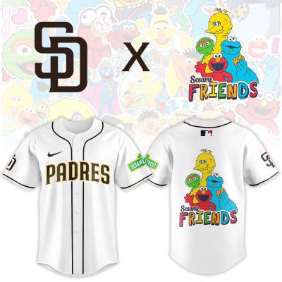San Diego Padres MLB x Sesame Street Night Personalized Baseball Jersey For Fans