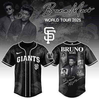 San Francisco Giants MLB x Bruno Mars at Park MGM Personalized Baseball Jersey For Fans