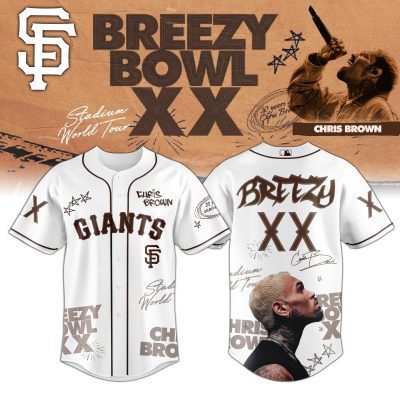 San Francisco Giants MLB x Chris Brown Breezy Bowl XX Stadium World Tour Personalized Baseball Jersey For Fans
