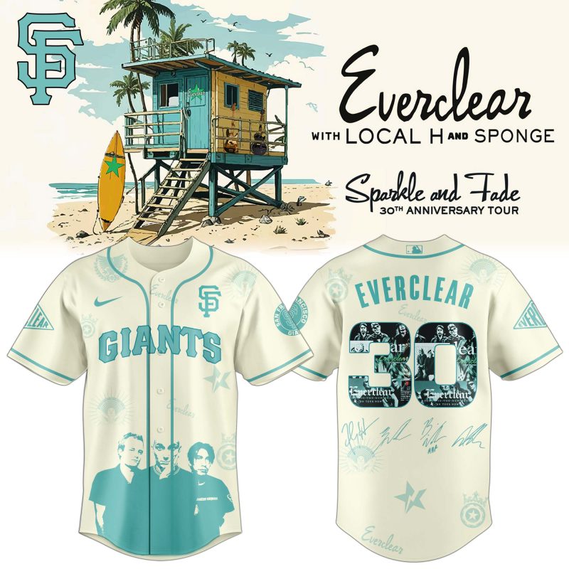 San Francisco Giants MLB x Everclear 30th Anniversary Tour Personalized Baseball Jersey For Fans
