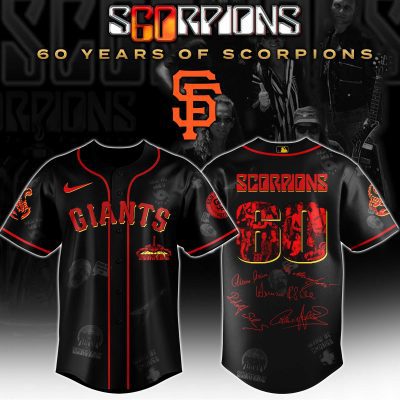 San Francisco Giants MLB x Scorpions 60th Anniversary Tour Personalized Baseball Jersey For Fans