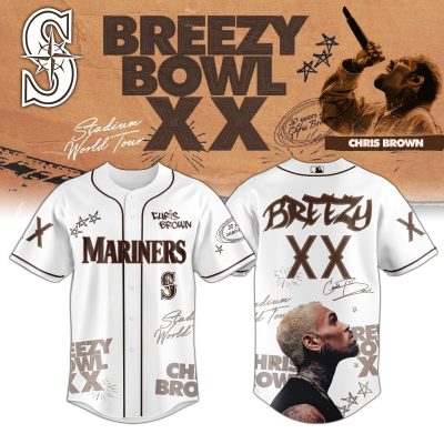 Seattle Mariners MLB x Chris Brown Breezy Bowl XX Stadium World Tour Personalized Baseball Jersey For Fans
