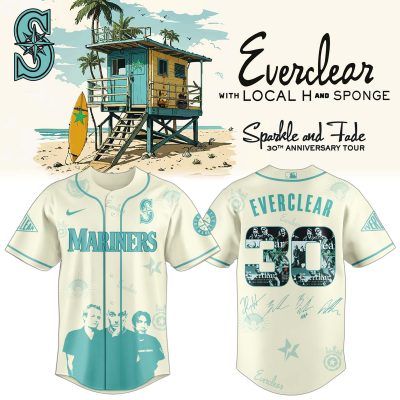 Seattle Mariners MLB x Everclear 30th Anniversary Tour Personalized Baseball Jersey For Fans