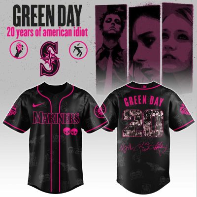 Seattle Mariners MLB x Green Day 20th Anniversary Tour Personalized Baseball Jersey For Fans