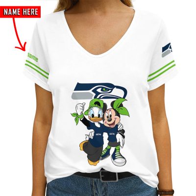 Seattle Seahawks Personalized V-neck Women T-shirt  VNT1440