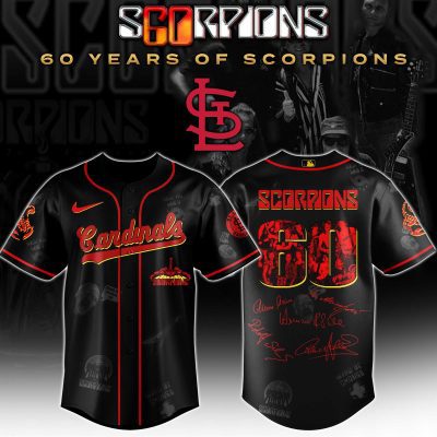 St. Louis Cardinals MLB x Scorpions 60th Anniversary Tour Personalized Baseball Jersey For Fans