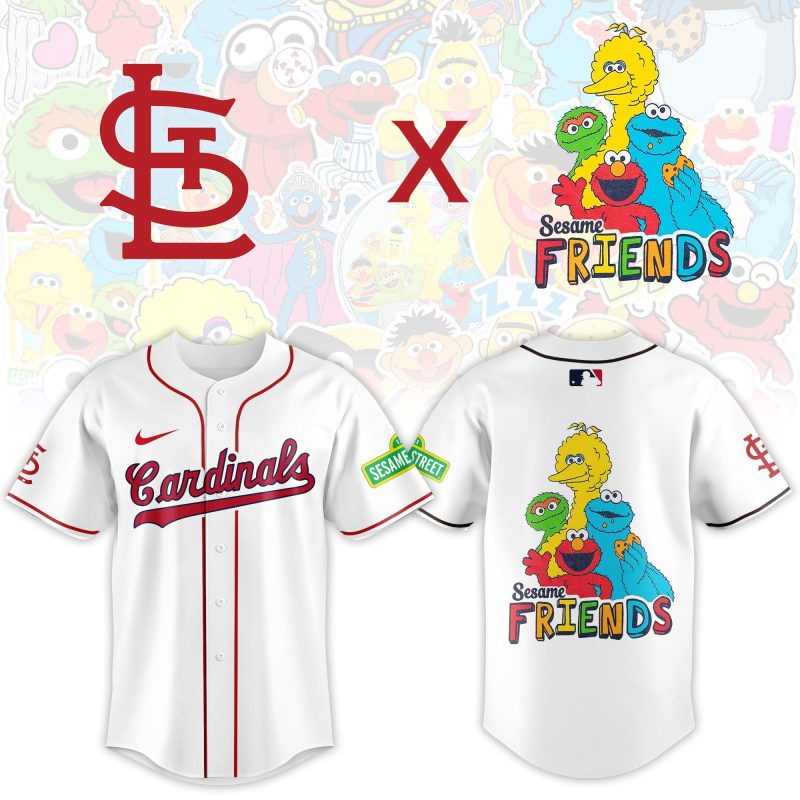 St. Louis Cardinals MLB x Sesame Street Night Personalized Baseball Jersey For Fans