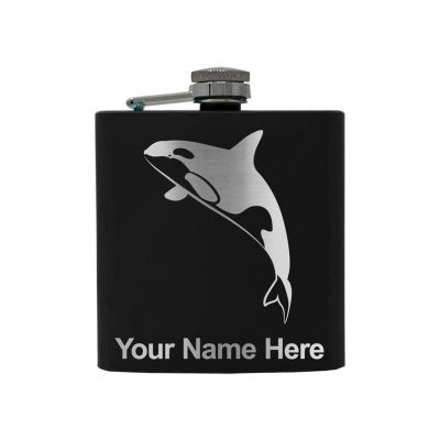 Stainless Steel Flask Killer Whale Personalized Engraving Included (Stainless Steel)
