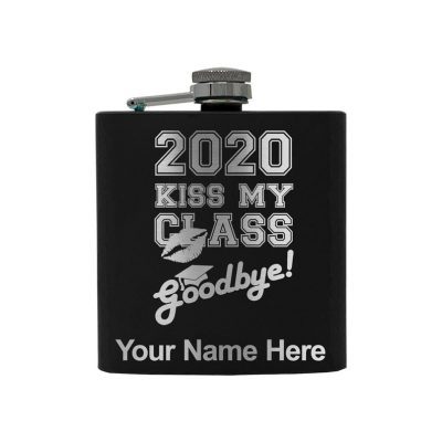 Stainless Steel Flask Kiss My Class Goodbye 2020 2021 2022 2023 2024 Personalized Engraving Included (Stainless Steel)