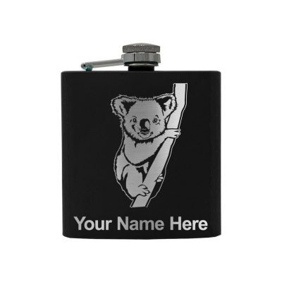 Stainless Steel Flask Koala Bear Personalized Engraving Included (Stainless Steel)