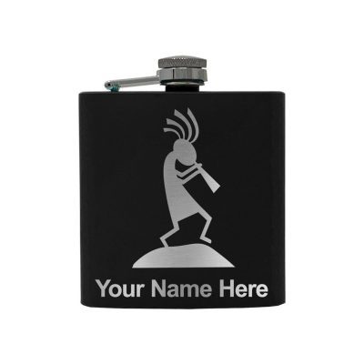 Stainless Steel Flask Kokopelli Personalized Engraving Included (Stainless Steel)