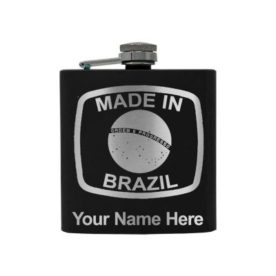 Stainless Steel Flask Made In Brazil Personalized Engraving Included (Stainless Steel)