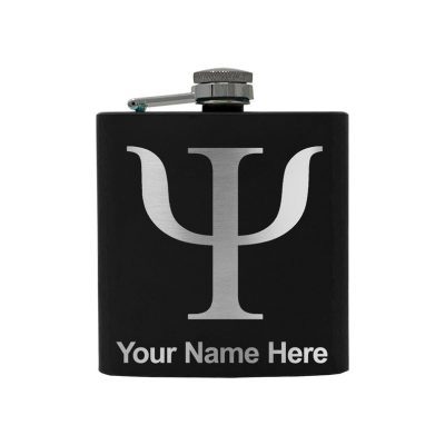 Stainless Steel Flask Psi Symbol Personalized Engraving Included (Stainless Steel)