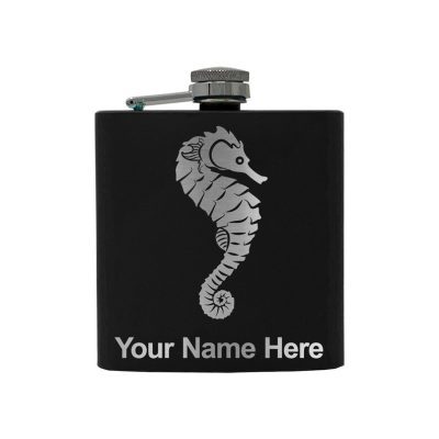 Stainless Steel Flask Seahorse Personalized Engraving Included (Stainless Steel)