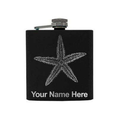 Stainless Steel Flask Starfish Personalized Engraving Included (Stainless Steel)