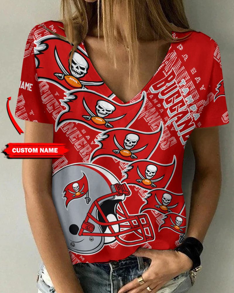 Tampa Bay Buccaneers Personalized V-neck Women T-shirt  VNT1462