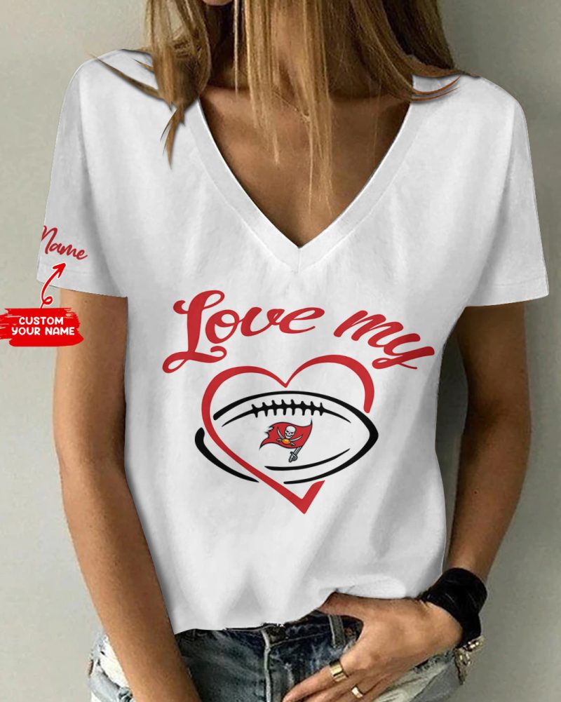 Tampa Bay Buccaneers Personalized V-neck Women T-shirt  VNT1464
