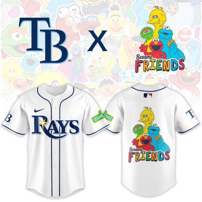 Tampa Bay Rays MLB x Sesame Street Night Personalized Baseball Jersey For Fans