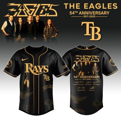 Tampa Bay Rays MLB x The Eagles 54th Anniversary Tour Personalized Baseball Jersey For Fans