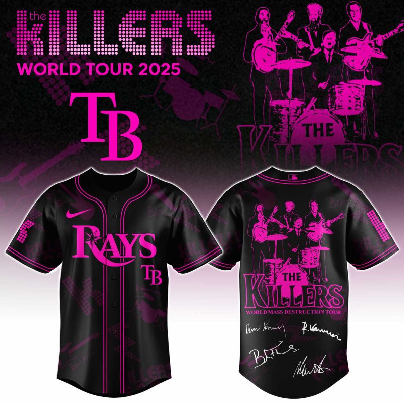 Tampa Bay Rays MLB x The Killers 24th Anniversary Tour Personalized Baseball Jersey For Fans
