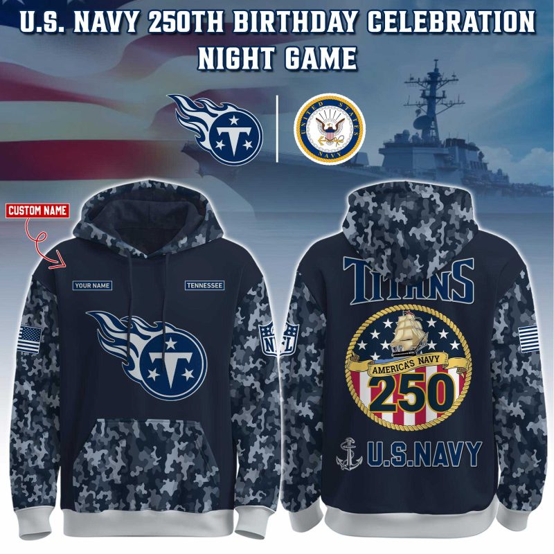 Tennessee Titans Navy 250th Birthday Unisex Performance Hoodie